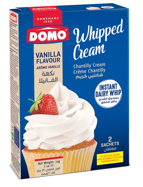 Domo Whipped Cream Chantilly Cream Vanilla Flavour 72g