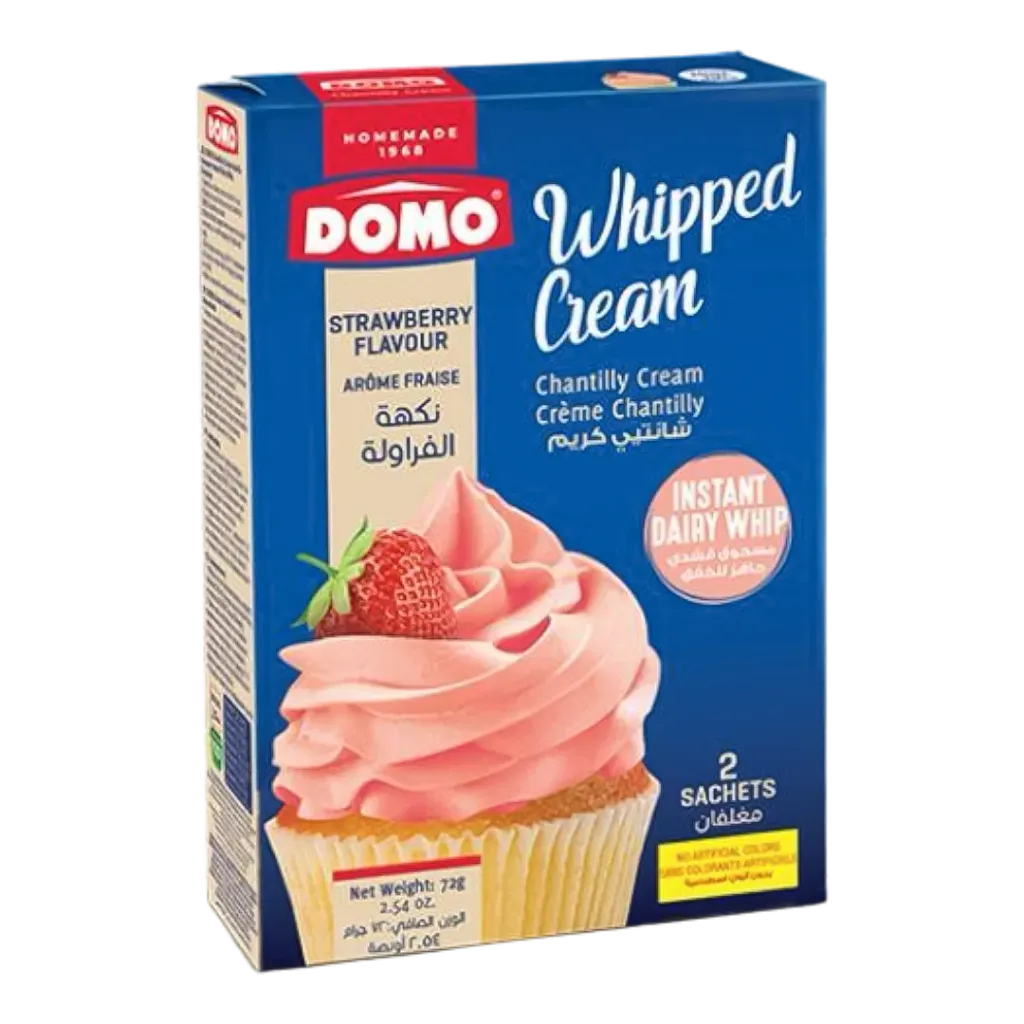 Domo Whipped Cream Chantilly Cream Strawberry Flavour 72g