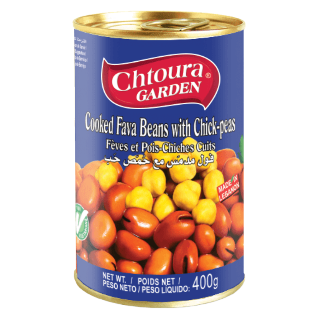 Chtoura Garden Cooked Fava Beans with Chickpeas 400g