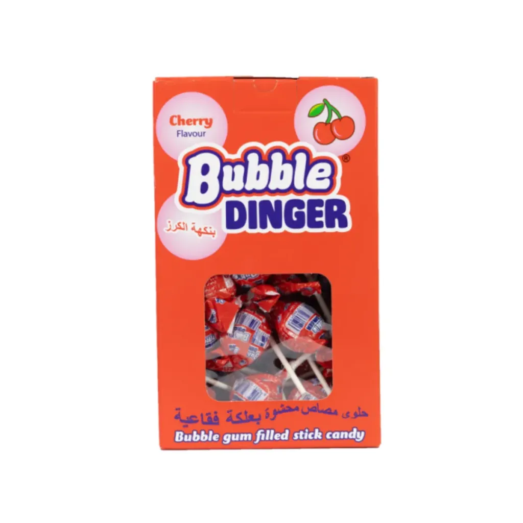 Bubble Dinger Cherry Bubble Gum Filled Stick Candy 21g