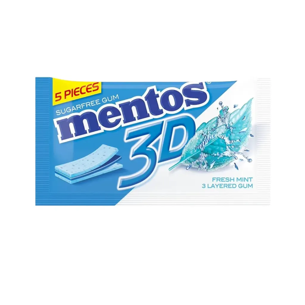 Mentos 3D Gum Fresh Mint 5 Pieces 8.5g