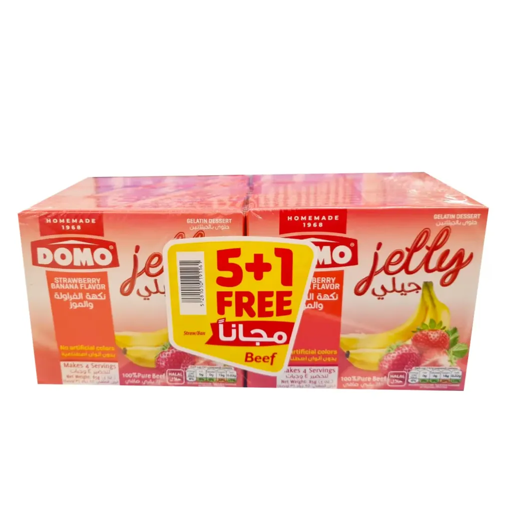 Domo Jelly Strawberry Banana Flavor 85g 5+1 offer
