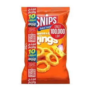 Snips Baked Snacks Cheese & Onion Rings 165g