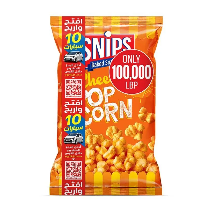 Snips Baked Snacks Cheese Popcorn 200g