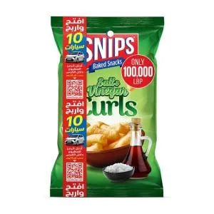 Snips Baked Snacks Salt & Vinegar Curls 220g