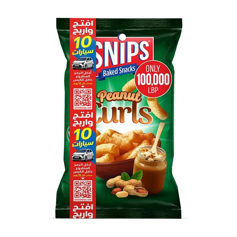 Snips Baked Snacks Peanut Curls 230g