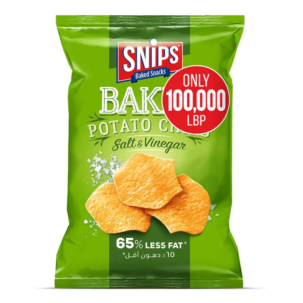 Snips Baked Potato Chips Salt & Vinegar 165g