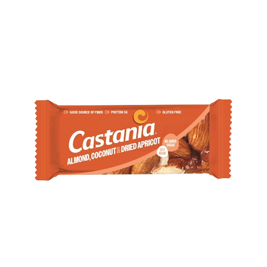 Castania Almond,Coconut & Dried Apricot Protein Bar 177Kcal No Added Sugar 38g
