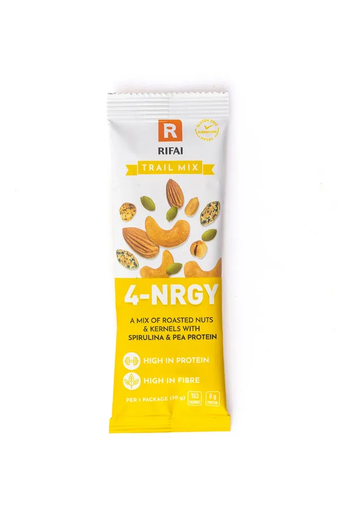 RIFAI Trail Mix 4-Energy Roasted Nuts & Kernels With Spirulina & Pea Protein 30g