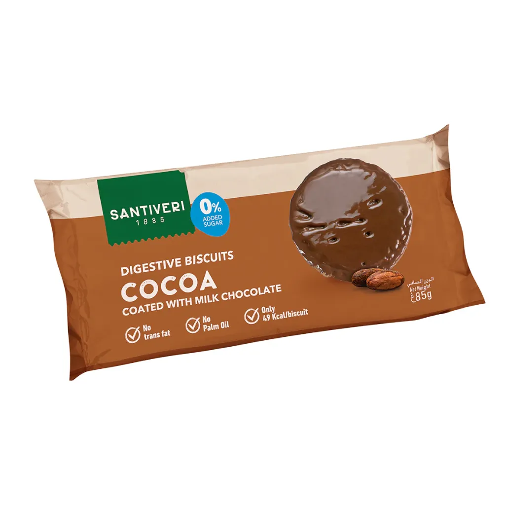 Santiveri Digestive Biscuits Cocoa Coated With Milk Chocolate 85g