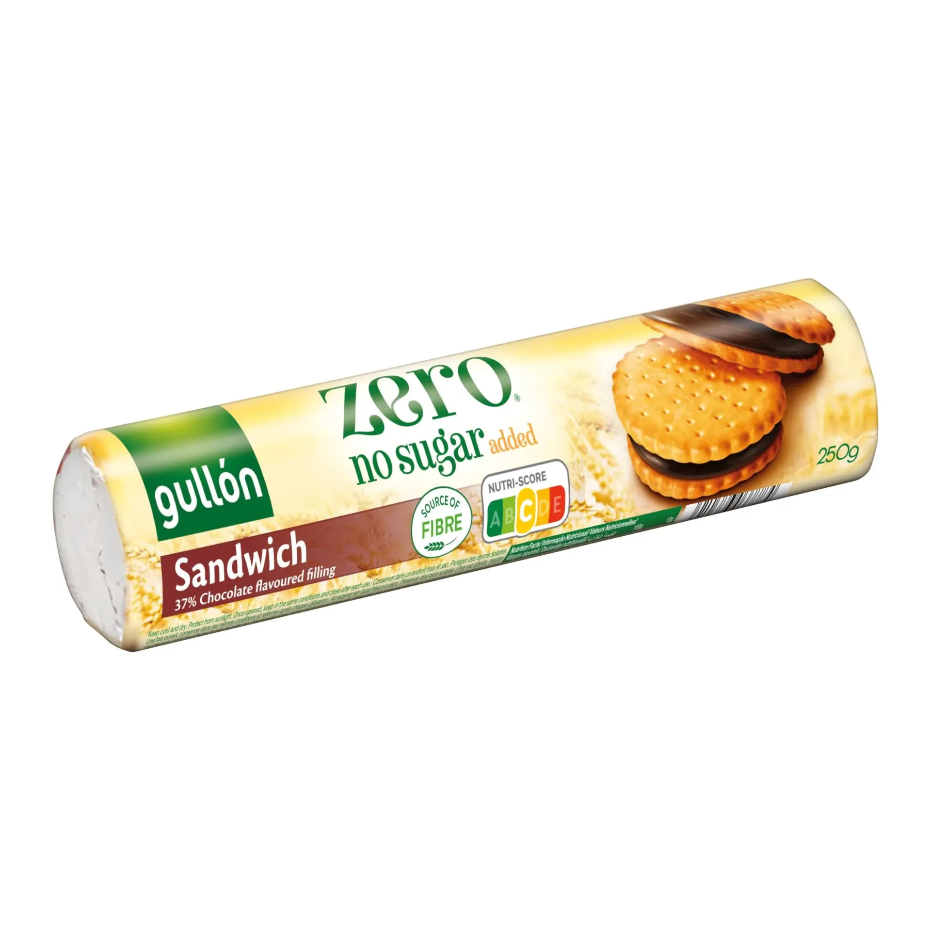 Gullon Zero Sandwich 37% Chocolate Flavored Filling 250g