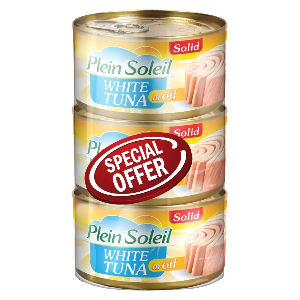 Plein Soleil White Tuna In Oil Solid *3 Offer 185g