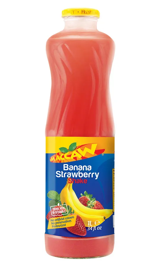 Maccaw Banana Strawberry Shake Glass 1L