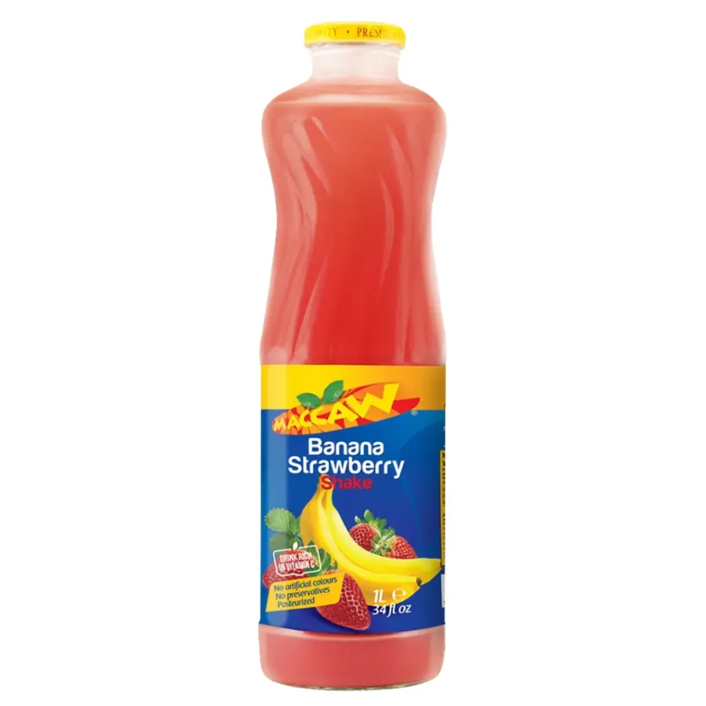 Maccaw Banana Strawberry Shake Glass 1L