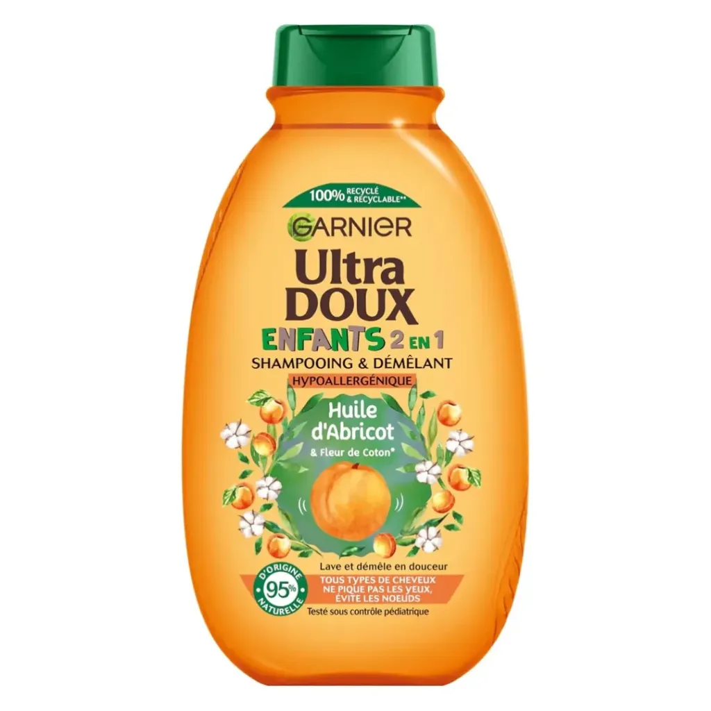 Garnier Ultra Doux Kids 2 in 1 Shampoo & Detangler Apricot & Cotton Flower 400ml