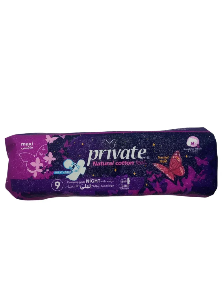Private Maxi Natural Cotton Feel 9 Night With Wings 10mm