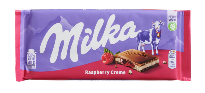 Milka Tablet Raspberry Creme 100g
