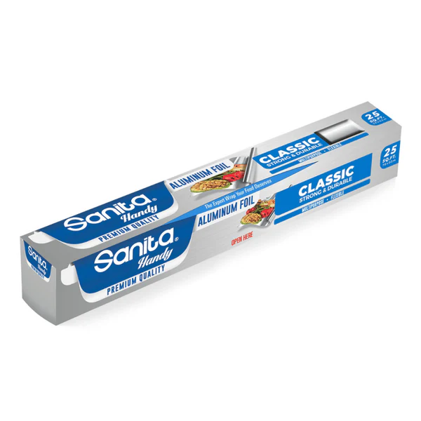 Sanita Handy Aluminum Foil Classic Strong & Durable 25 SQ.FT
