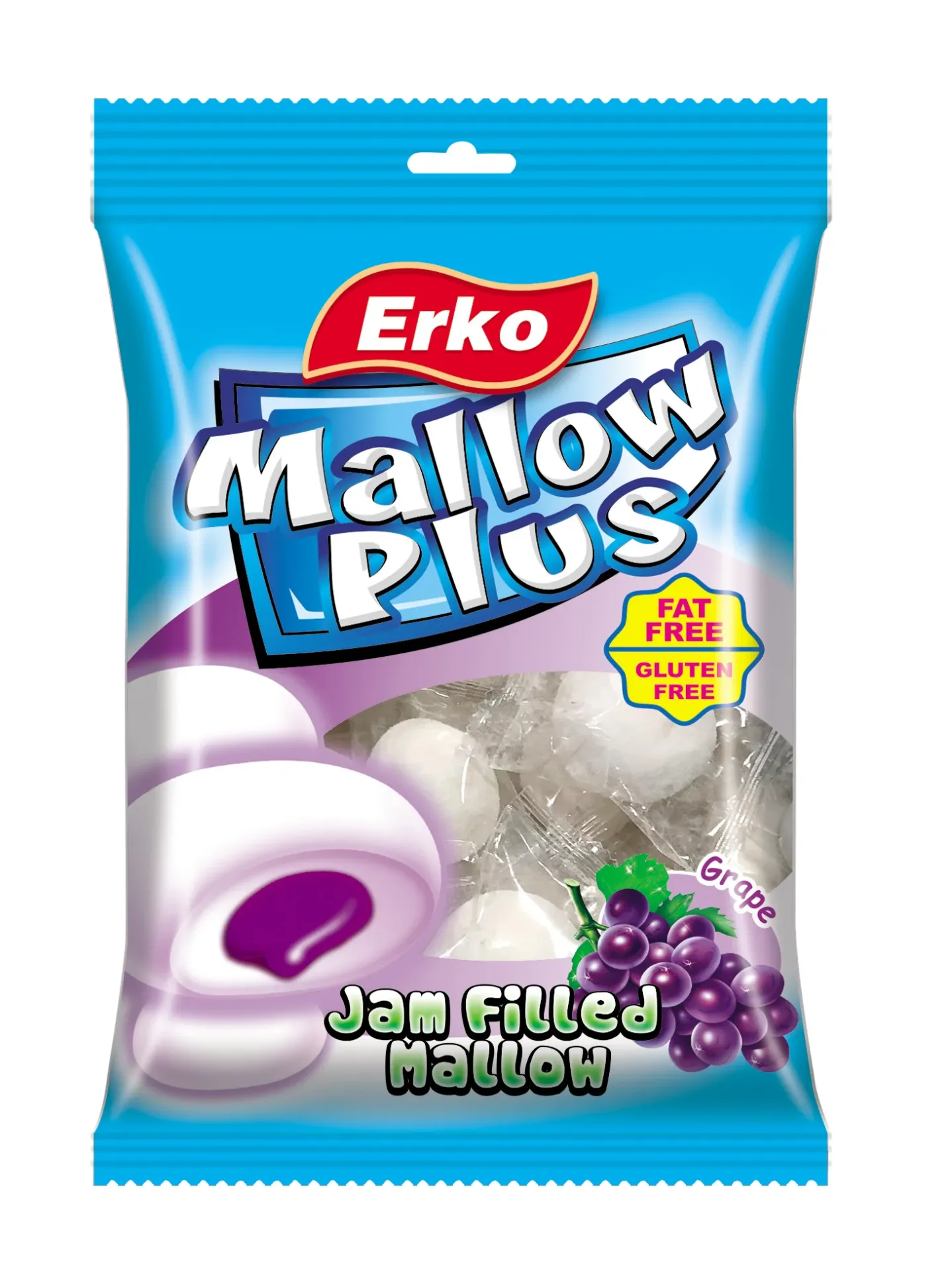 Erko Mallow Plus Jam Filled Mallow Grape 80g