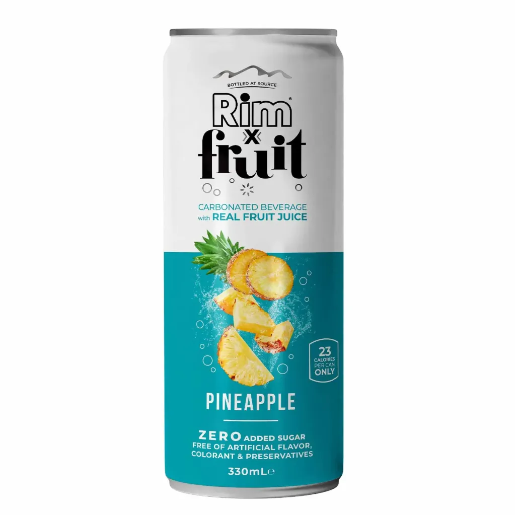 Rim Fruit Carbonated Juice Pineapple Can 330ml