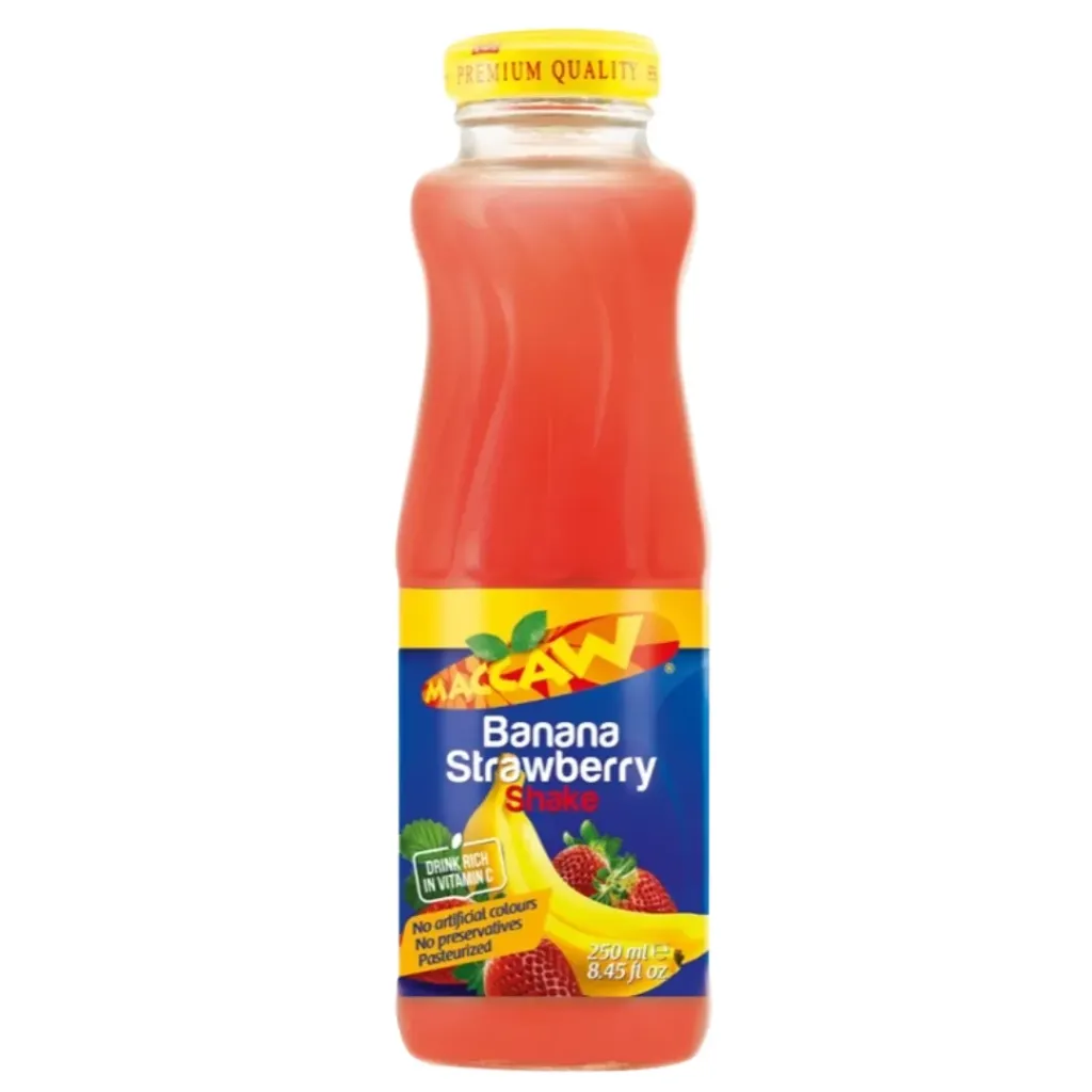 Maccaw Banana Strawberry Juice Glass 250ml