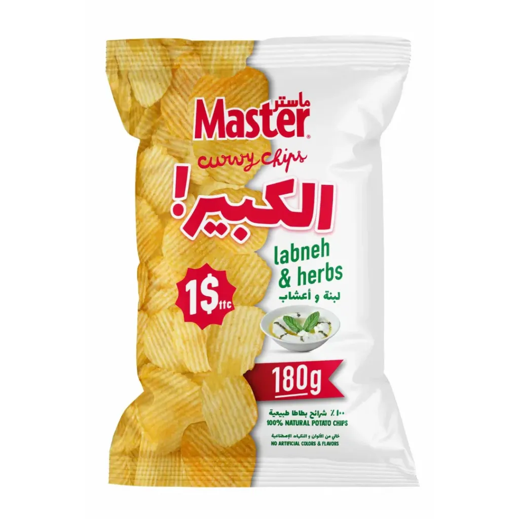 Master Curvy Chips Labneh & Herbs Flavor 165g