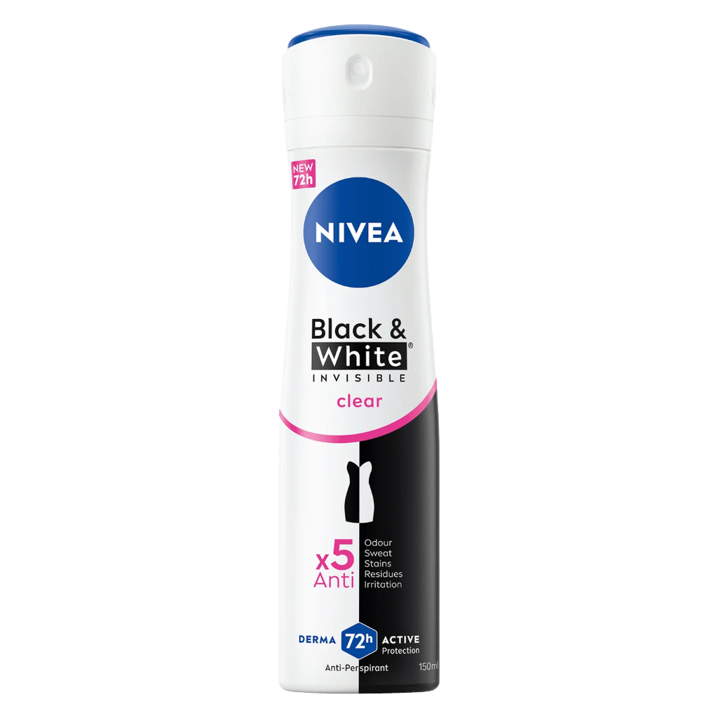 Nivea Deo Black & White Invisible Clear 150ml
