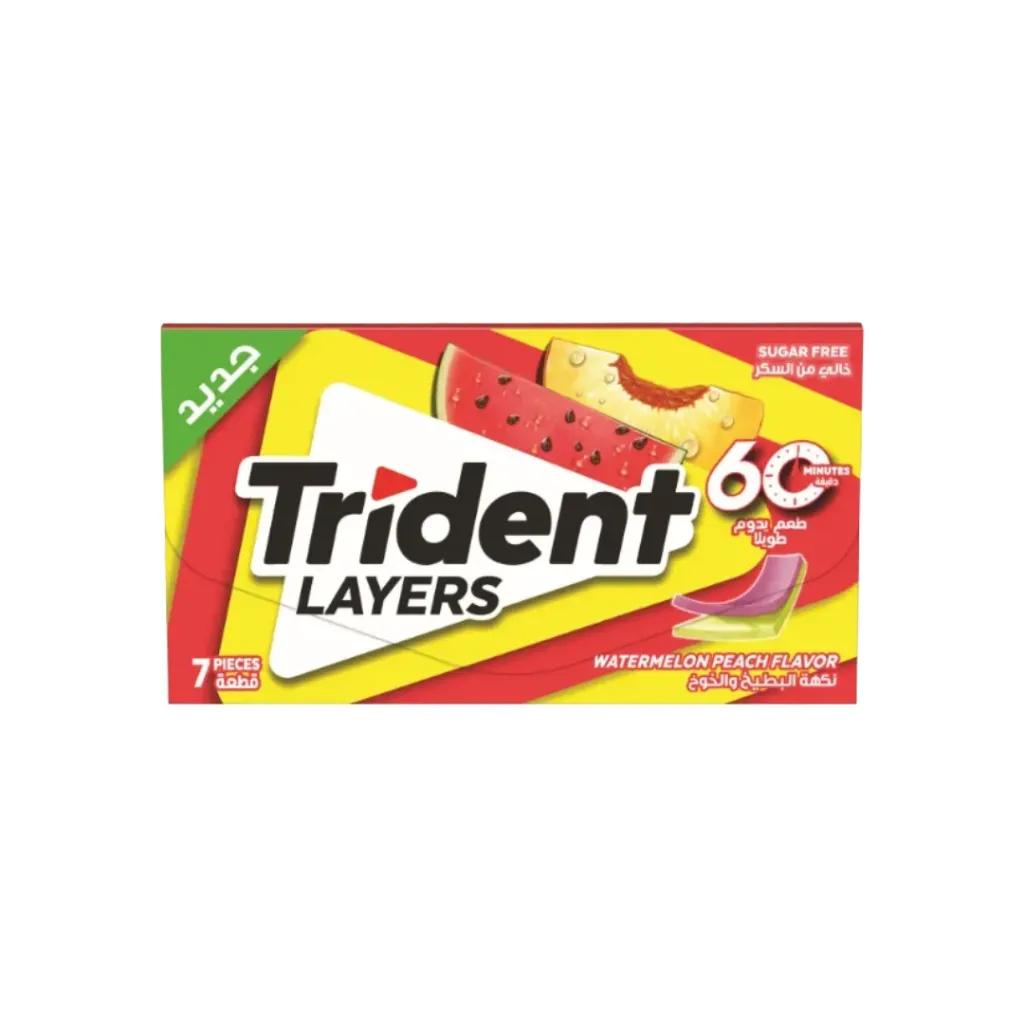 Trident Layers Watermelon Peach Gum Flavor 13.5g