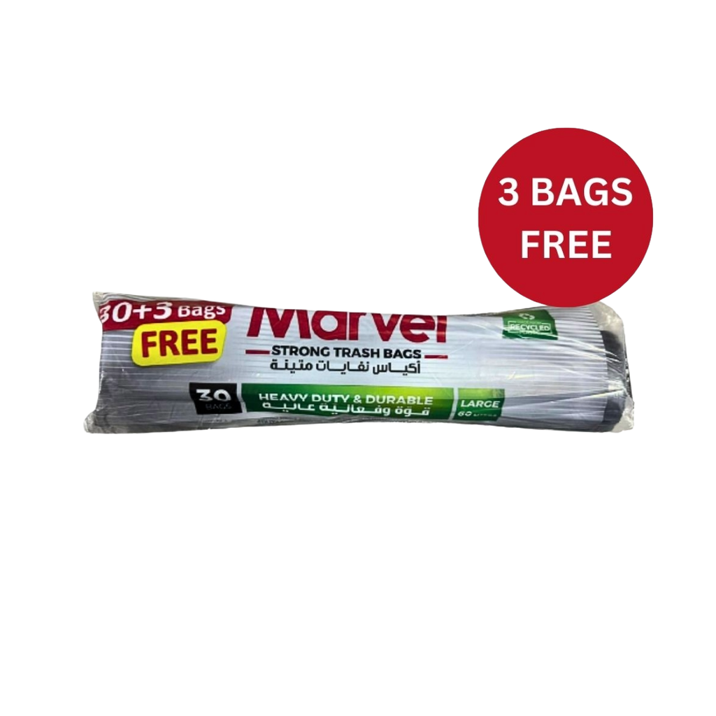 Marvel Strong Trash Bags Large 60 Liters 33 Bags ( 30 + 3 Free )