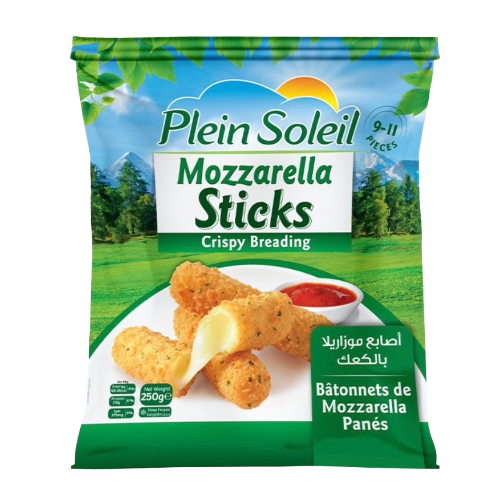 Plein Soleil Frozen Mozzarella Sticks Crispy Breading 250g
